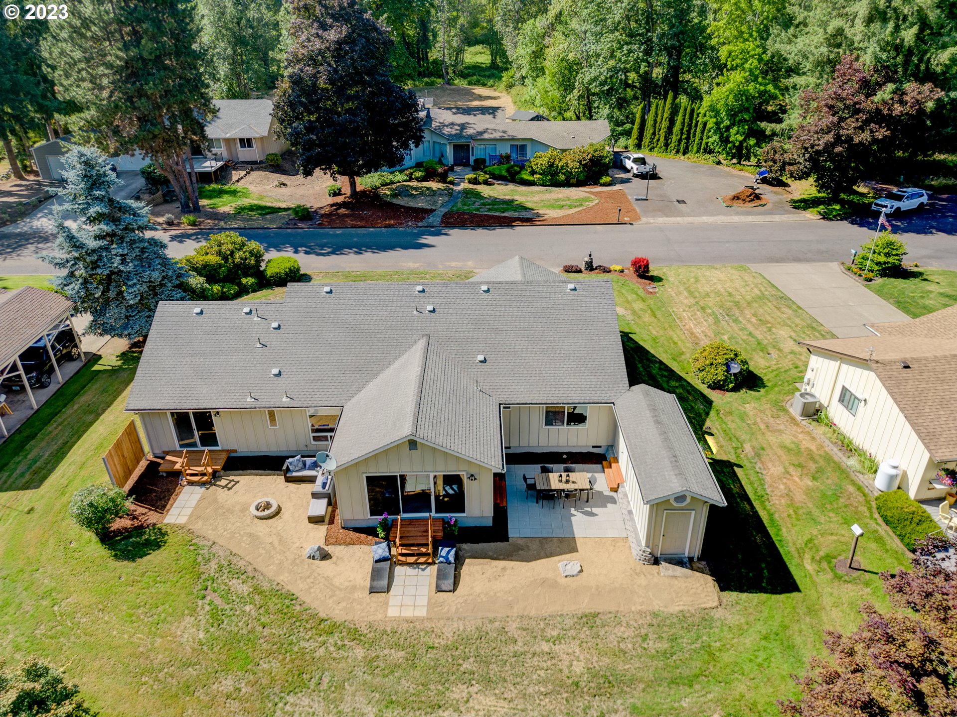 40176 York Lane Springfield, OR 97478 - Photo 39 of 48 an aerial view of a house with a swimming pool