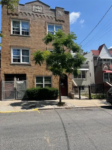 a front view of a building with street