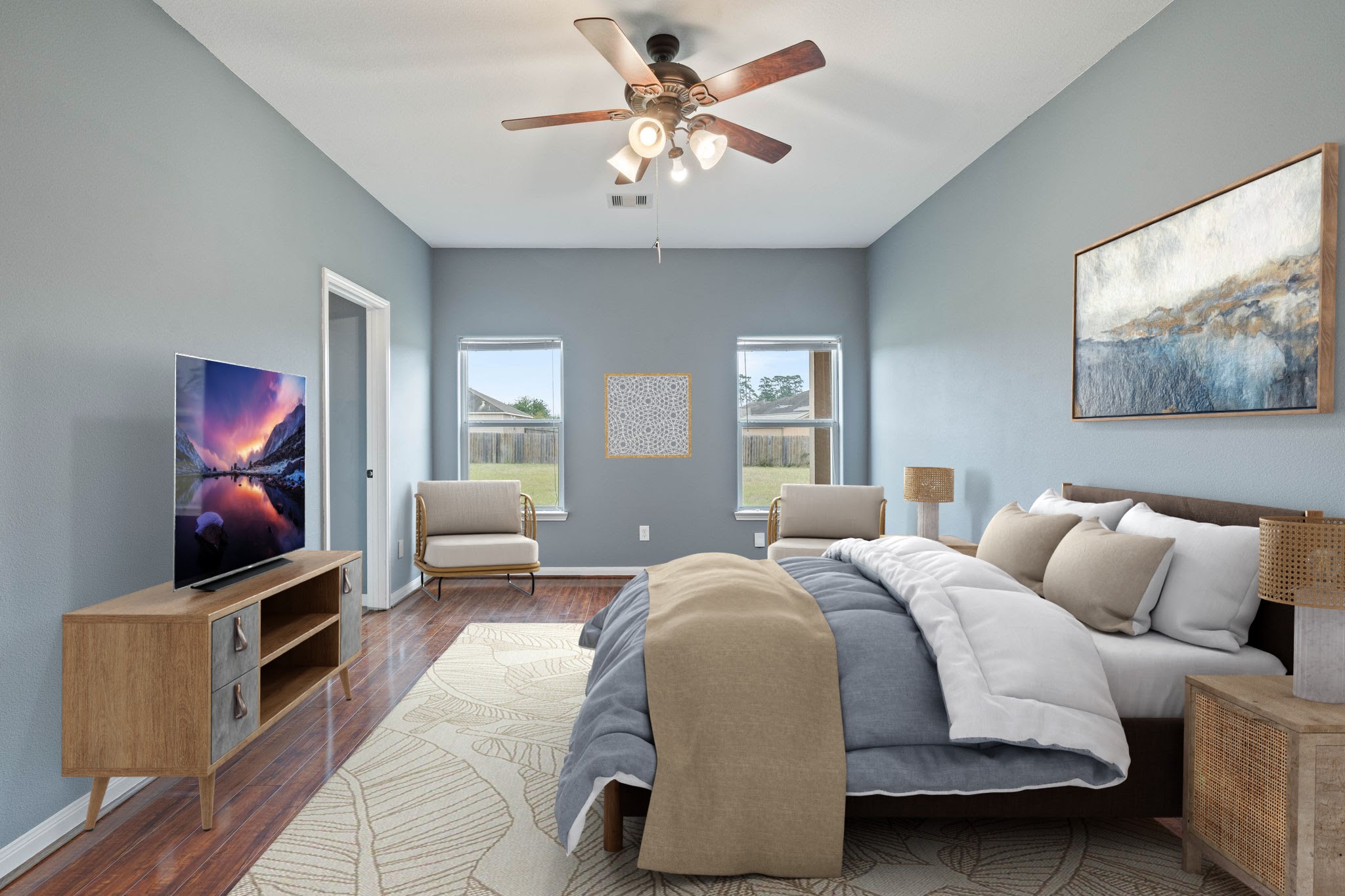 18875 Maverick Ranch Road East Magnolia, TX 77355 - Photo 6 of 45 a bedroom with bed and glass door