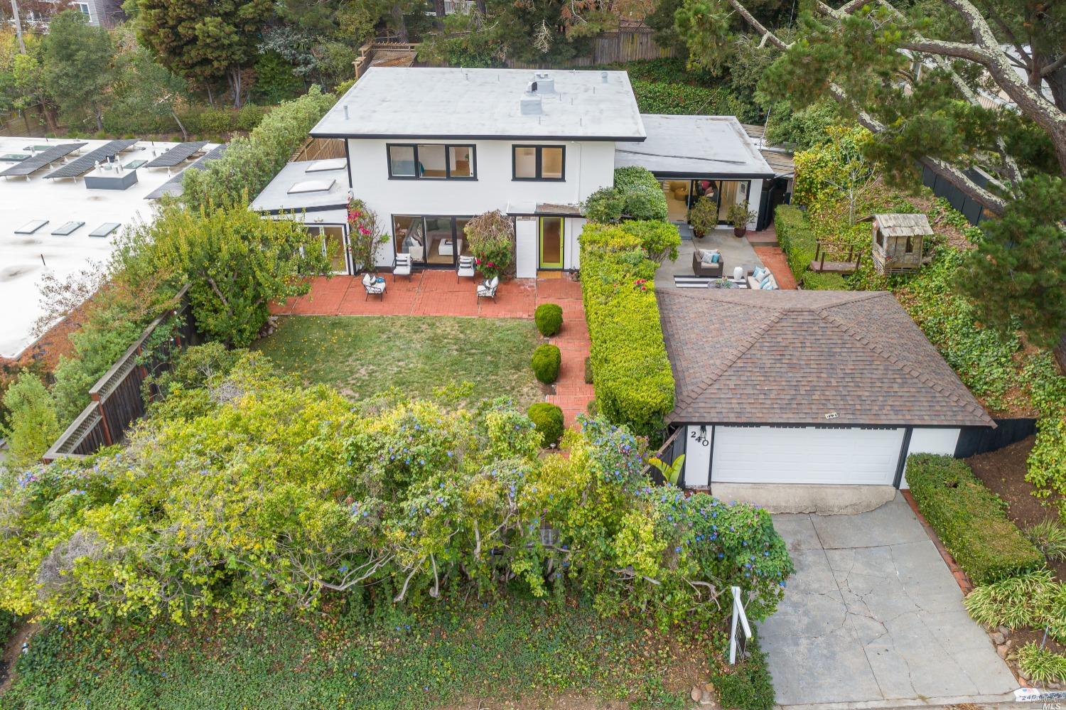 240 Ricardo Road Mill Valley, CA 94941 - Photo 1 of 1 an aerial view of a house with swimming pool garden and patio