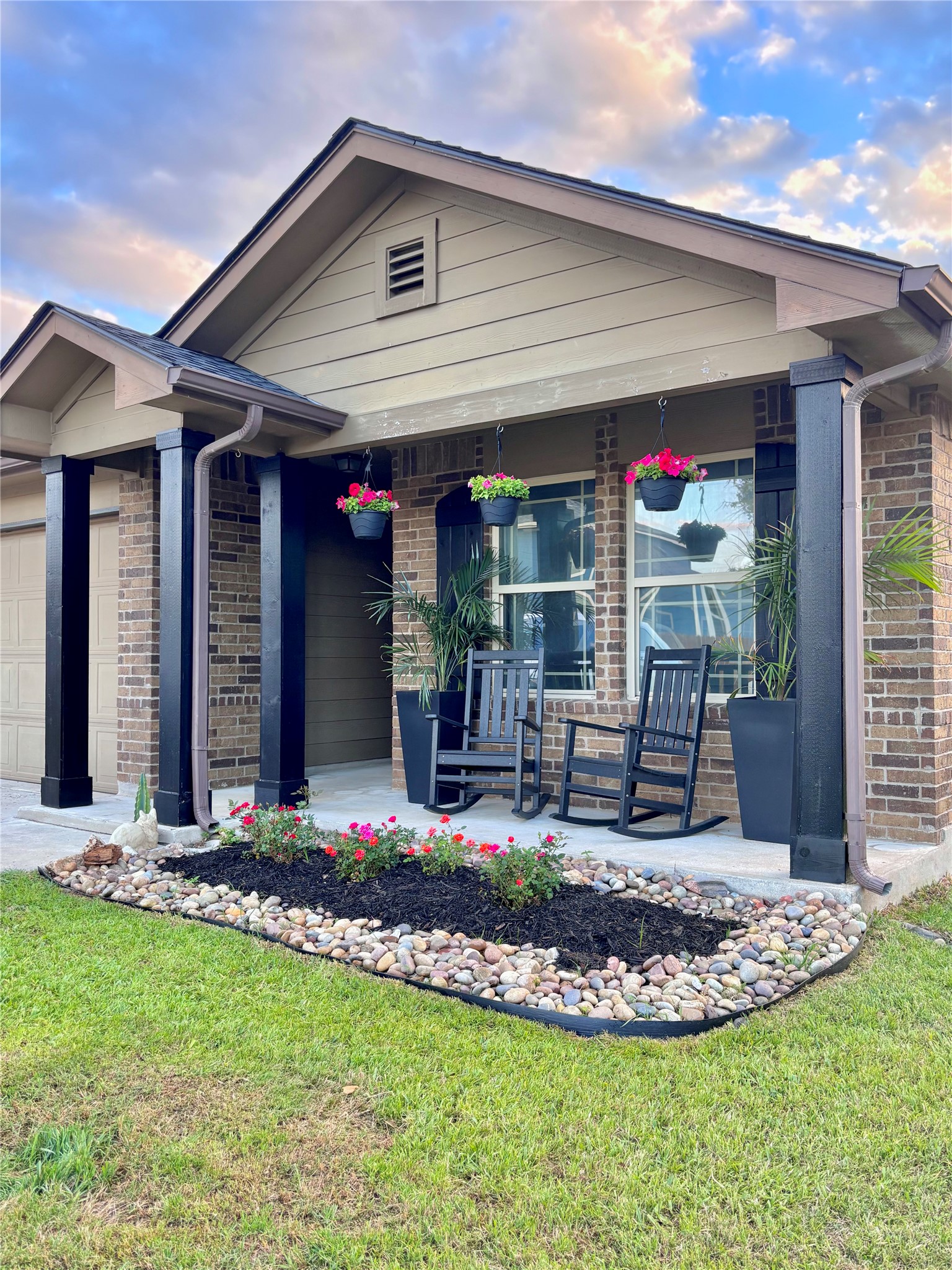 a front view of a house with porch