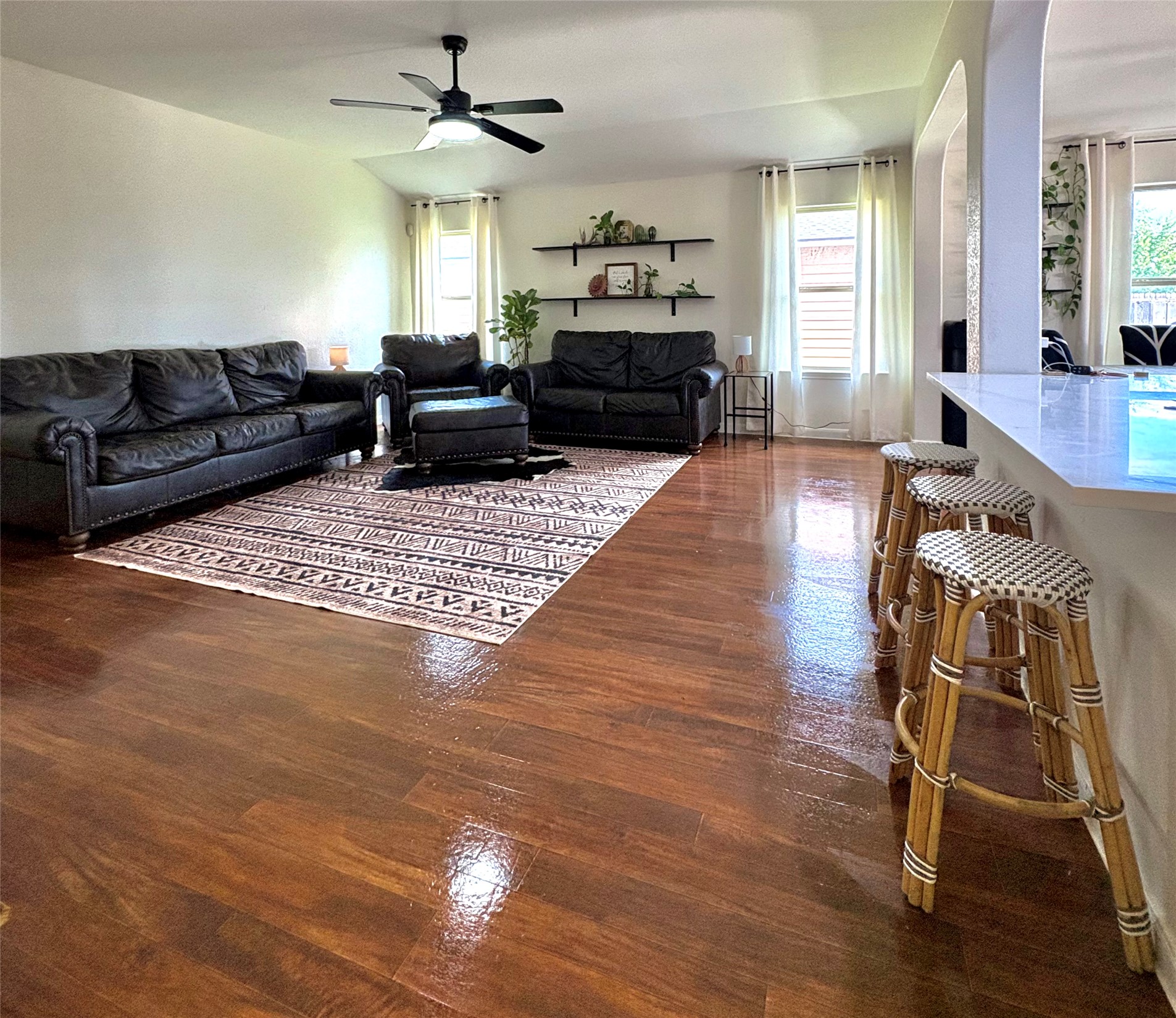 606 Old Peak Road Georgetown, TX 78626 - Photo 9 of 16 a living room with furniture a dining table and a window