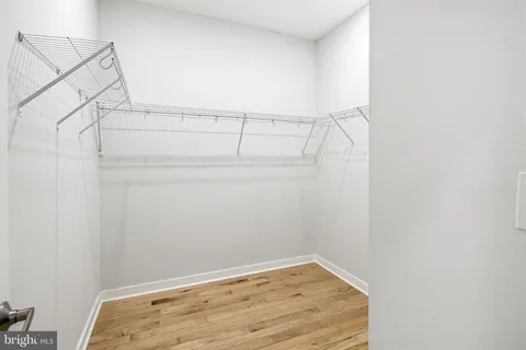a view of small space with racks on the wall