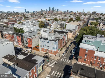 an aerial view of a city