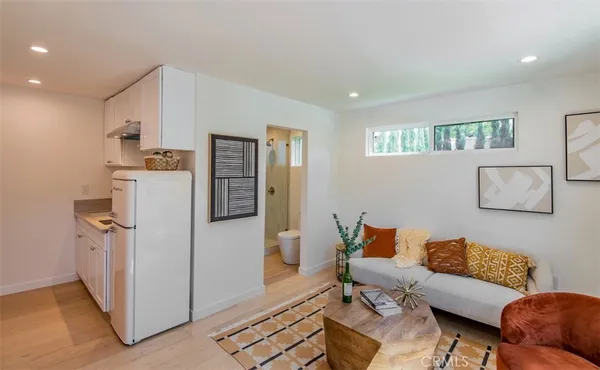 a living room with furniture and a couch