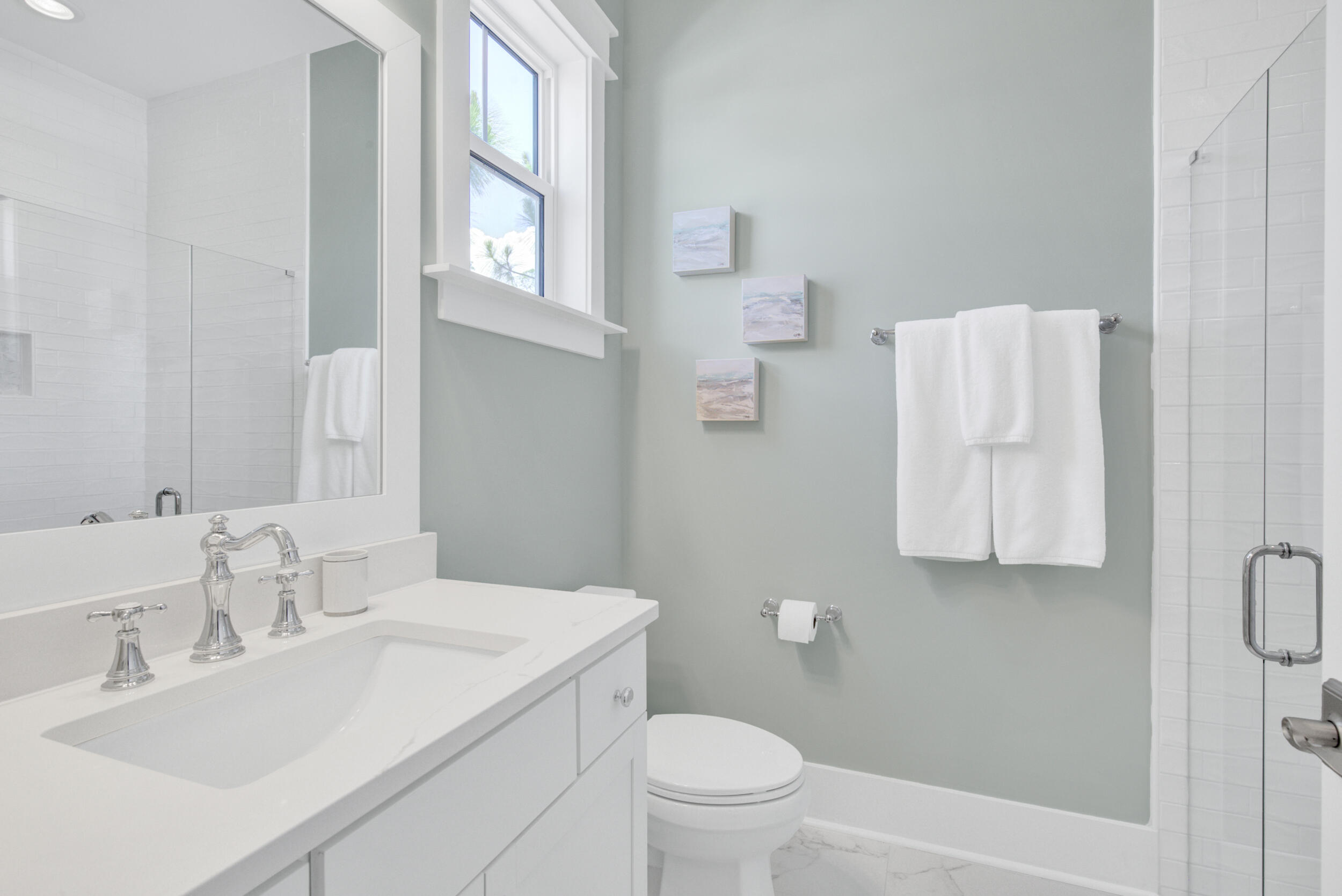 117 Prairie Pass Santa Rosa Beach, FL 32459 - Photo 15 of 33 a bathroom with a sink toilet and mirror