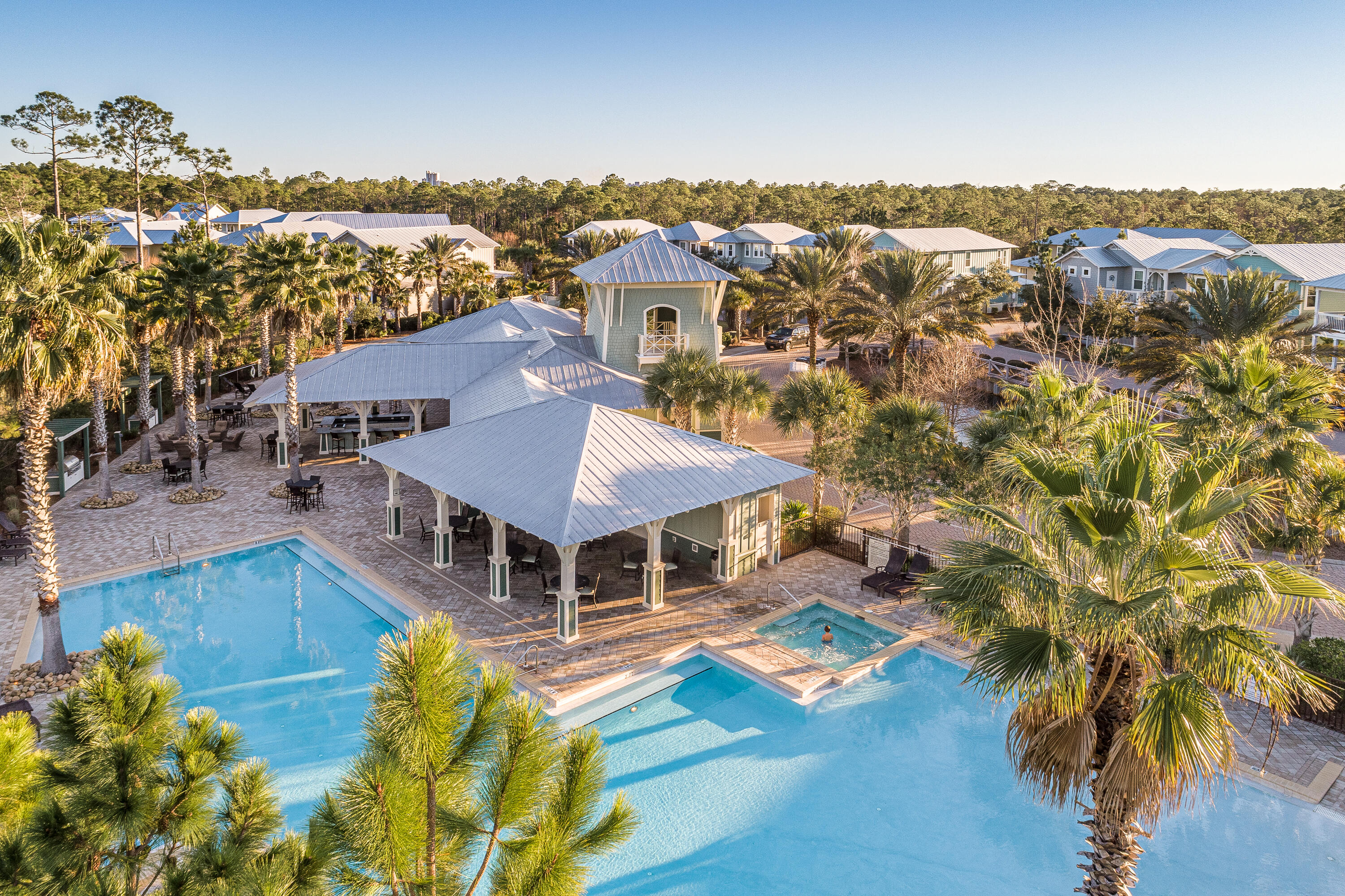 117 Prairie Pass Santa Rosa Beach, FL 32459 - Photo 30 of 33 an aerial view of a house with swimming pool lake view and mountain view