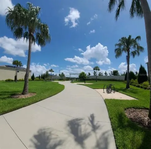 a view of a porch with a yard