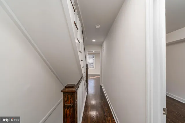 a view of hallway with stairs