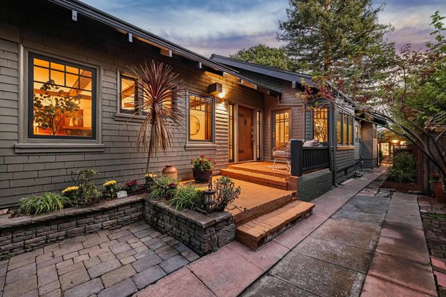 a building outdoor space with patio furniture