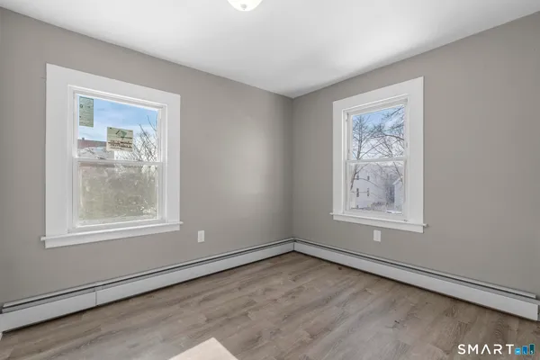 an empty room with a window