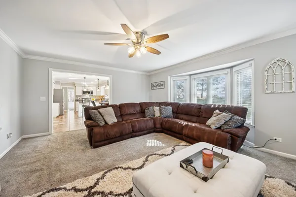 a view of a dining room and livingroom view