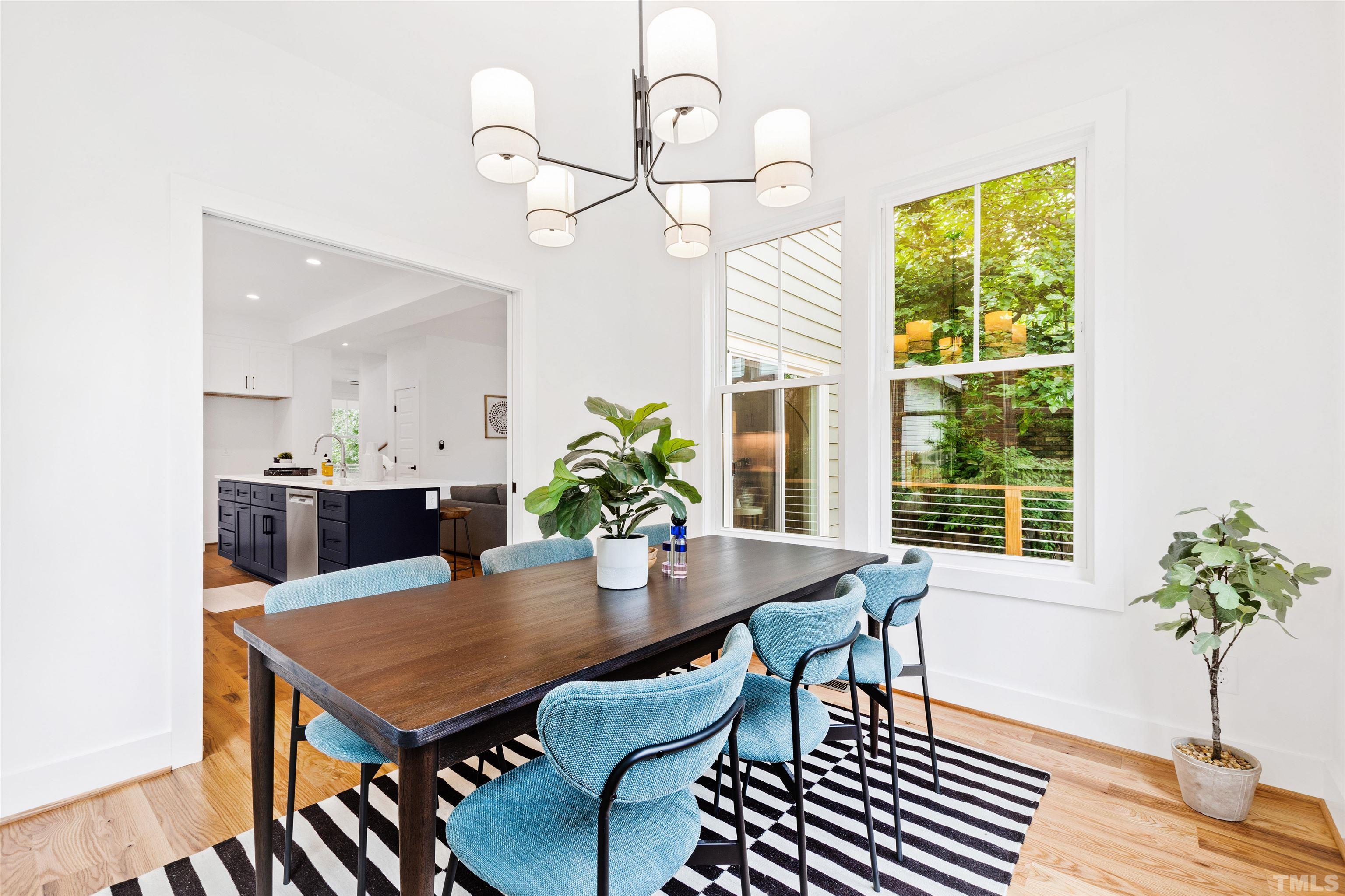 704 Colonial Street Durham, NC 27701 - Photo 18 of 42 a view of a dining room with furniture window and wooden floor
