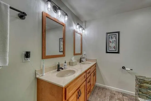 a view of parking garage with cars