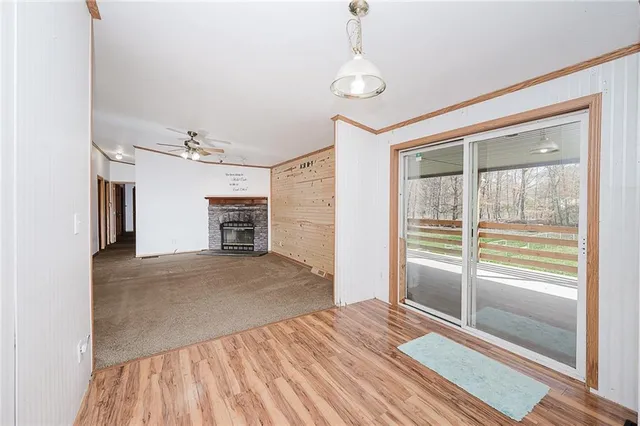 a view of a livingroom with a staircase