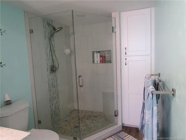 a bathroom with a shower