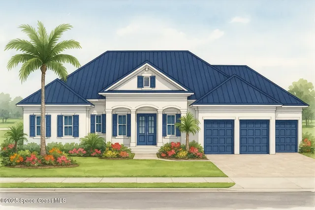 a front view of a house with a garden and porch