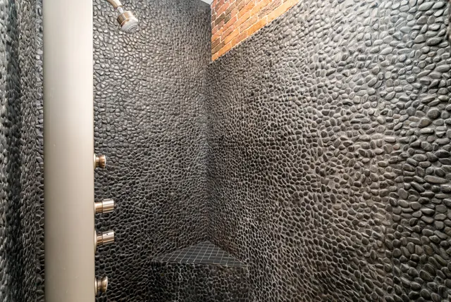 a bathroom with a shower