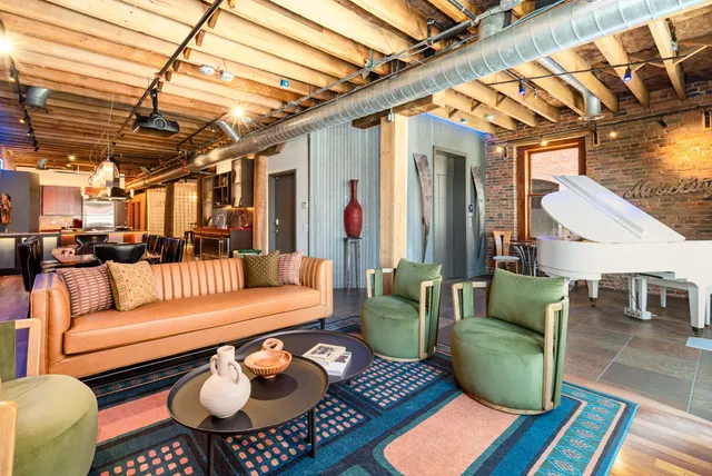 a outdoor living space with furniture