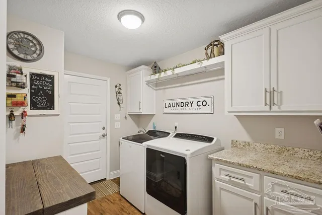 a view of outdoor space with trees all around