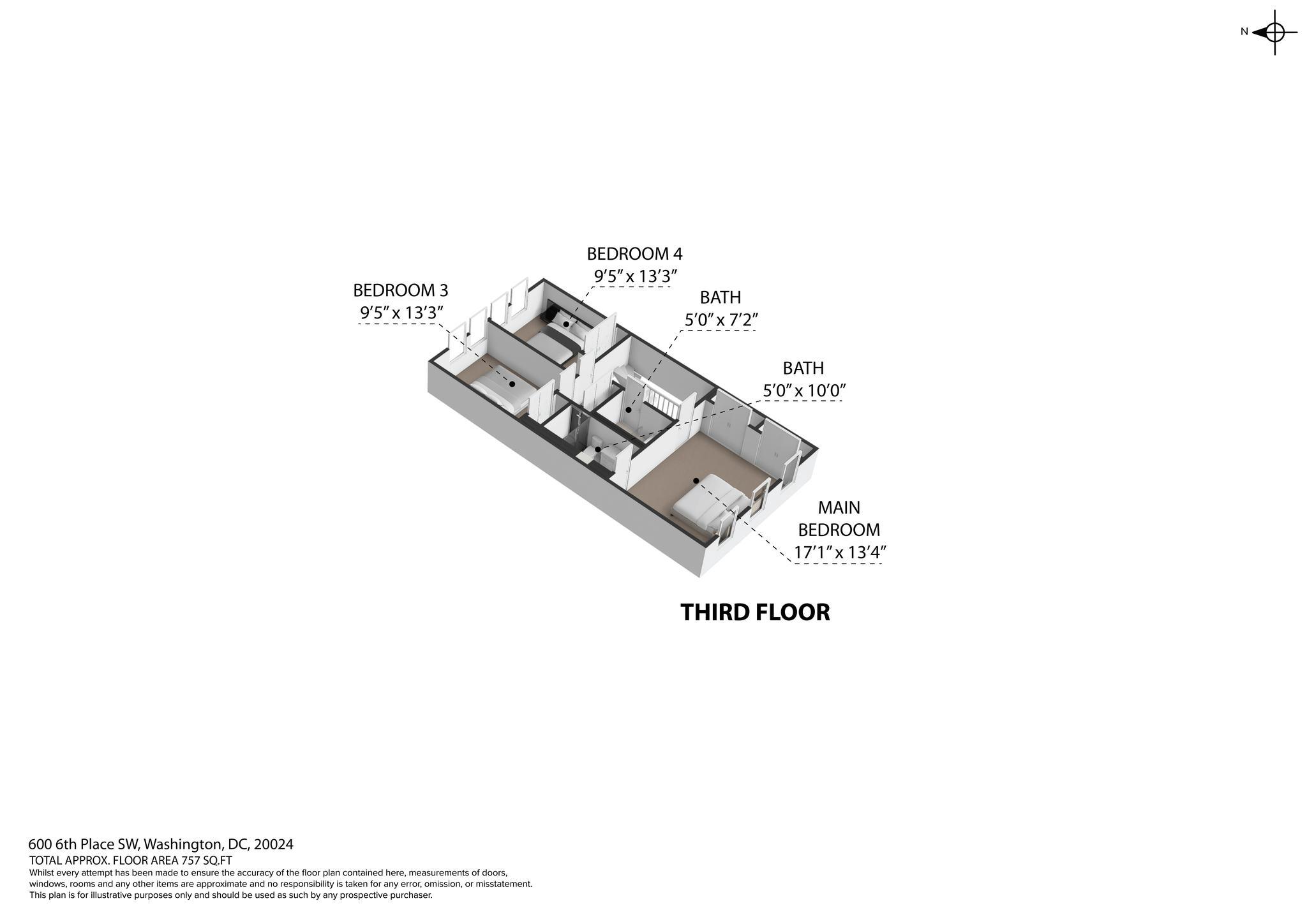 600 6th Place Southwest Washington, DC 20024 - Photo 7 of 8 a picture of a floor plan