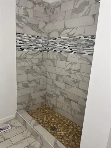 a bathroom with a shower