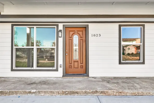 a view of a door of a house