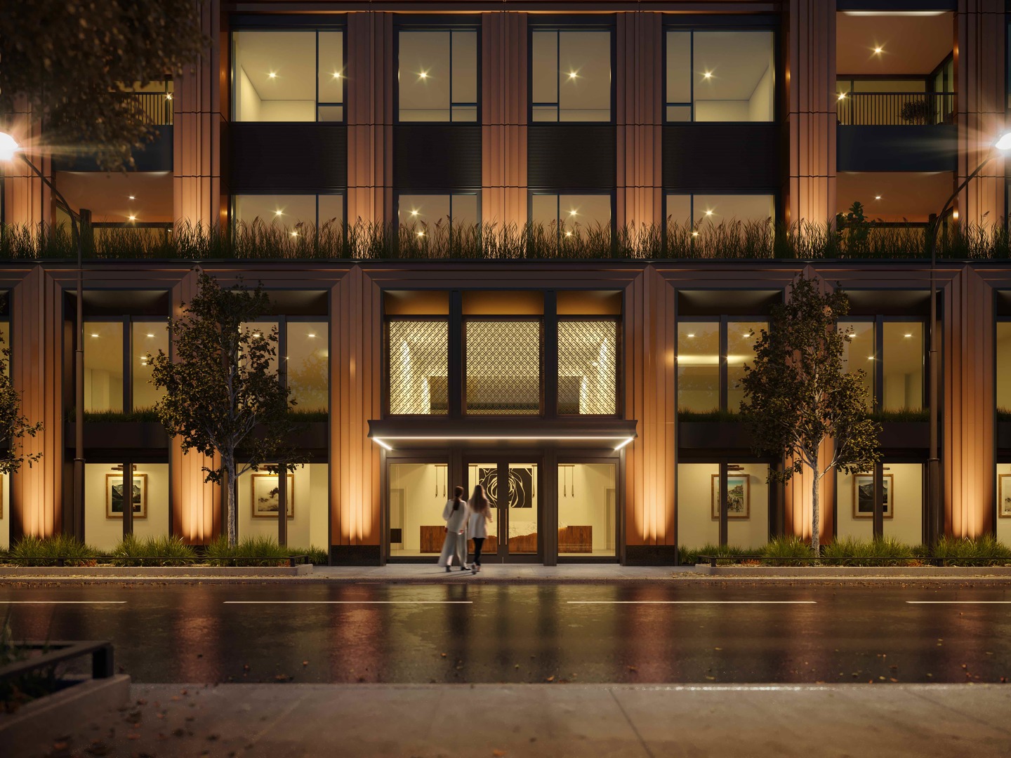 21 North May Street, Unit 504 Chicago, IL 60607 - Photo 2 of 25 a view of a building with windows and entryway