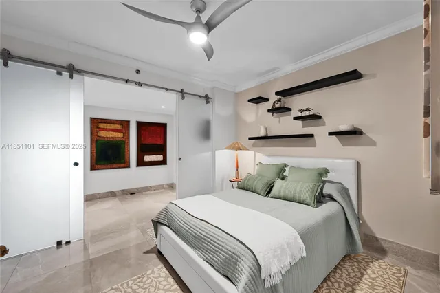 a bedroom with bed and window