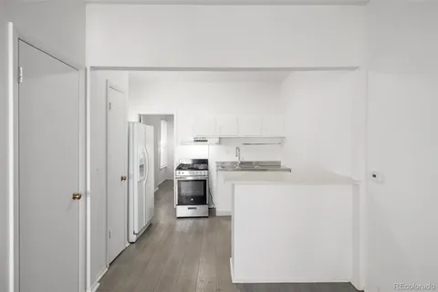 a view of small space with racks on the wall