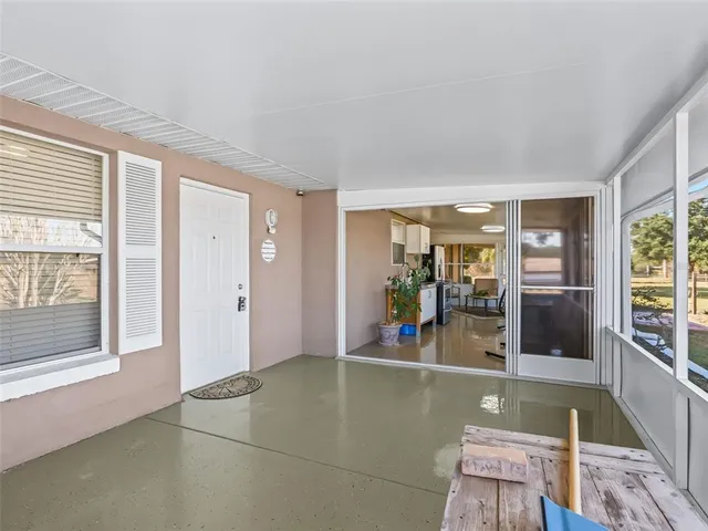 a view of a garden with an outdoor space