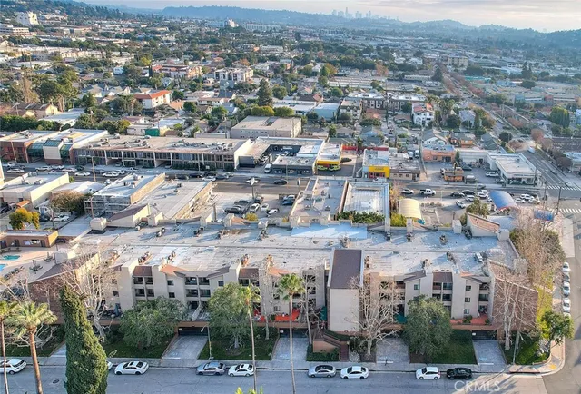 an aerial view of a city