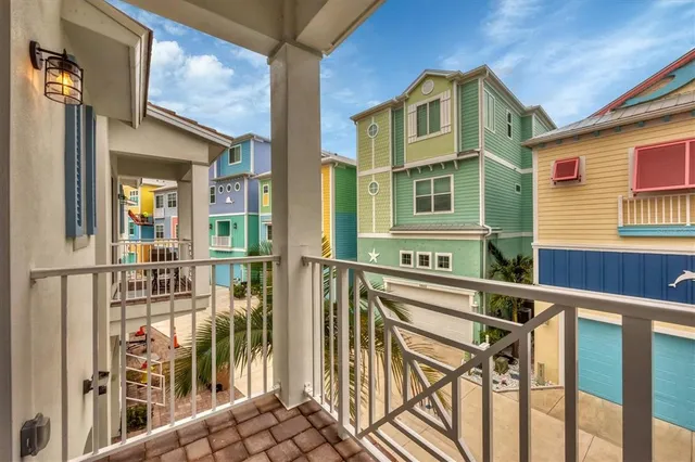 front view of a house with a balcony