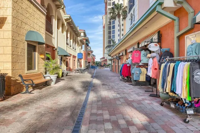 a view of a pathway along the building