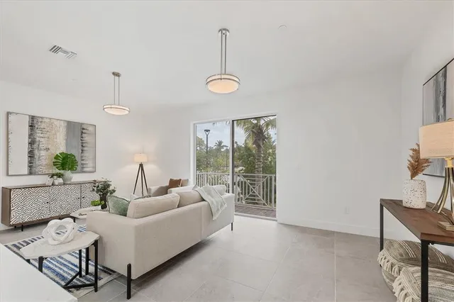a living room with furniture