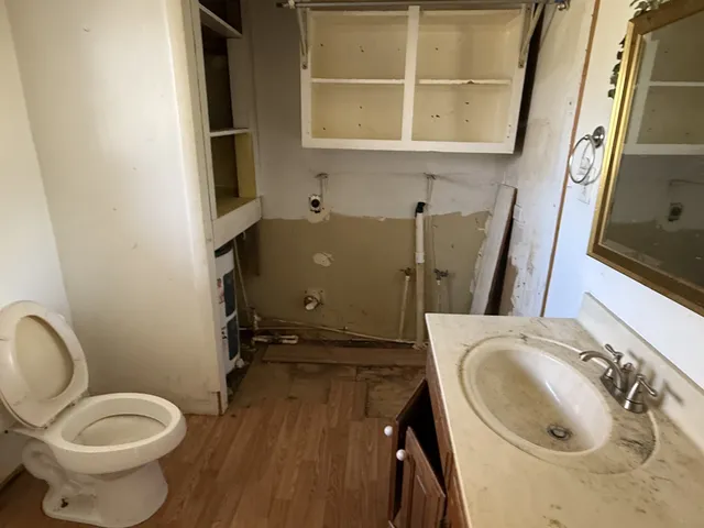 a bathroom with a sink and a toilet