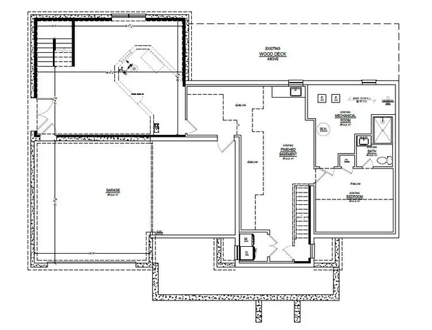 a picture of a room with a white wall and a picture of the view of a house