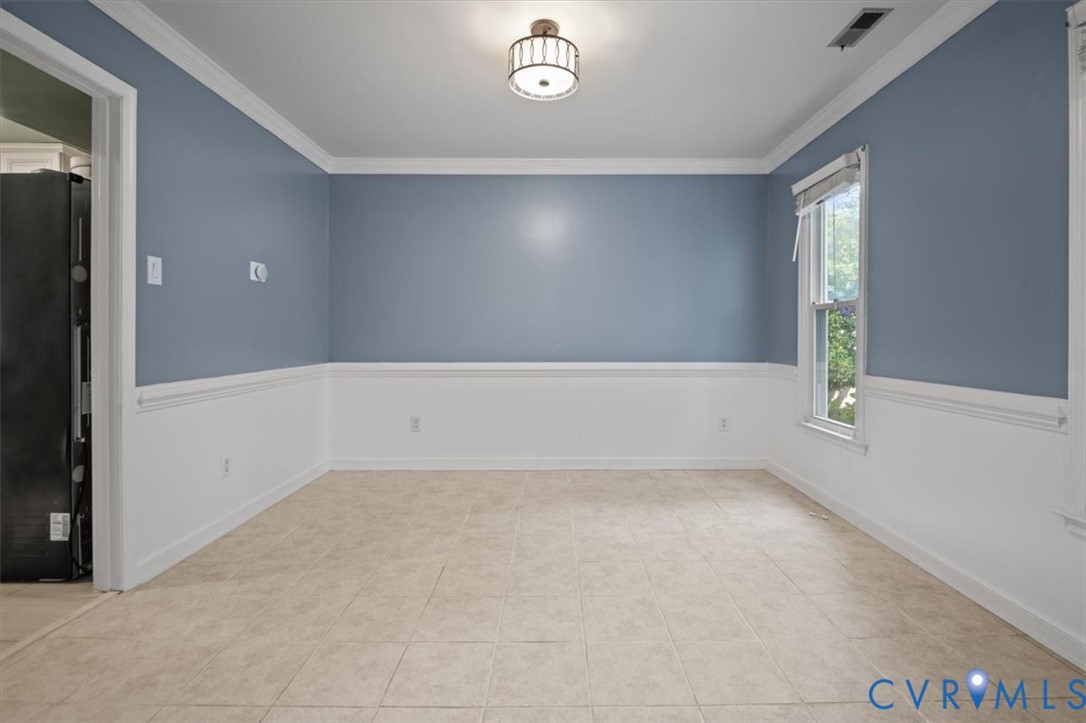 5902 Mill Spring Road Midlothian, VA 23112 - Photo 8 of 40 Dining Room with ornamental molding and light tile