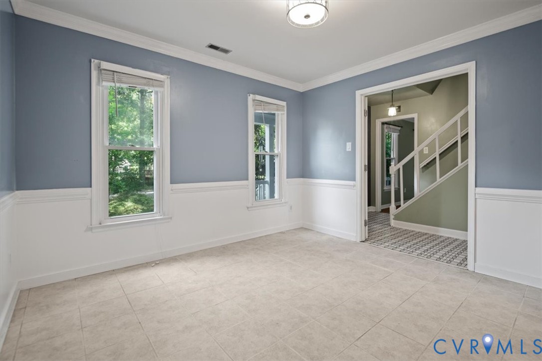 5902 Mill Spring Road Midlothian, VA 23112 - Photo 9 of 40 Dining Room featuring crown molding, a wainscoted