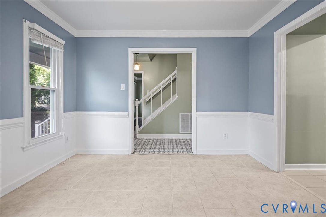 5902 Mill Spring Road Midlothian, VA 23112 - Photo 10 of 40 Dining Room featuring crown molding and wainscotin