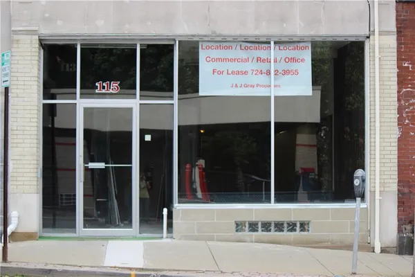 a view of a entrance door of the building