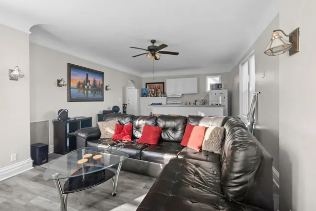 a living room with furniture and a couch