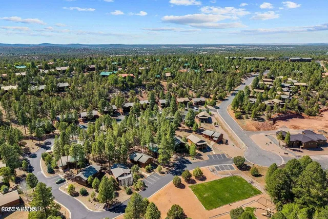 an aerial view of multiple house