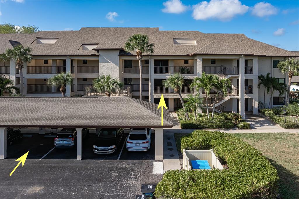 2 Pirates Lane, Unit 23B Punta Gorda, FL 33955 - Photo 18 of 70 an aerial view of a house with yard porch and furniture