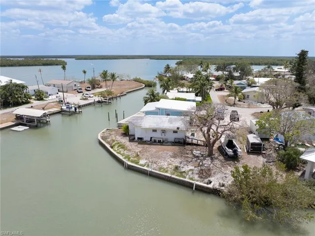a view of a lake with houses