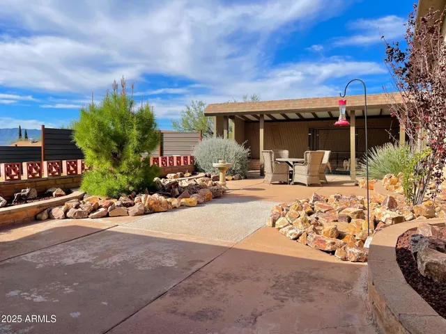 a view of outdoor space with a garden