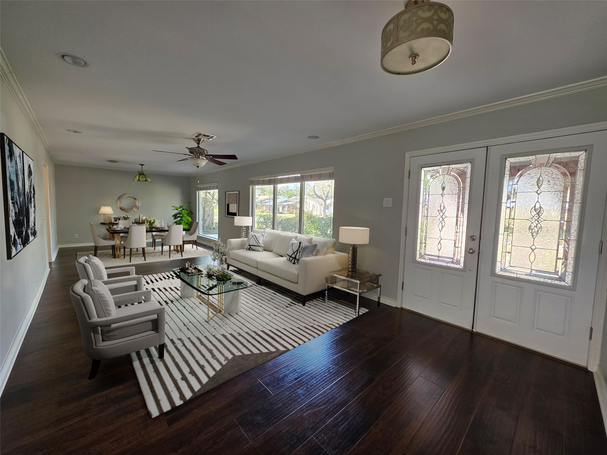 11219 Valley Spring Drive Houston, TX 77043 - Photo 9 of 31 Formal living and dining room. Virtually staged