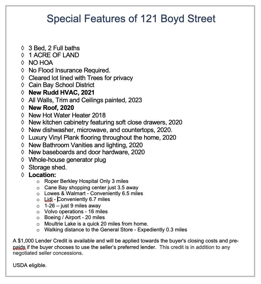 121 Boyd Street Moncks Corner, SC 29461 - Photo 41 of 41 Special Features