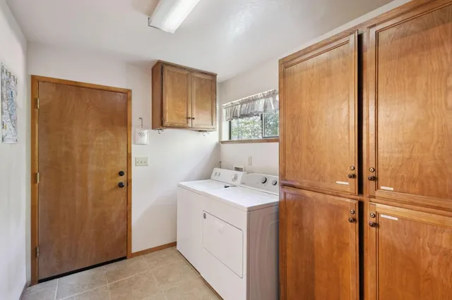 a utility room with a window