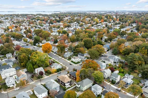 an aerial view of multiple house
